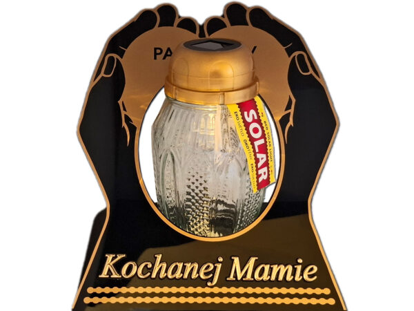 MAMA MAMIE ZNICZ LAMPION NA GRÓB SKOS DŁONIE SOLAR