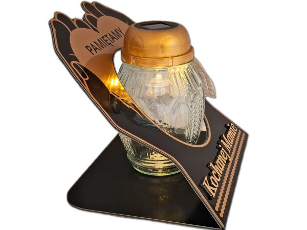 MAMA MAMIE ZNICZ LAMPION NA GRÓB SKOS DŁONIE SOLAR