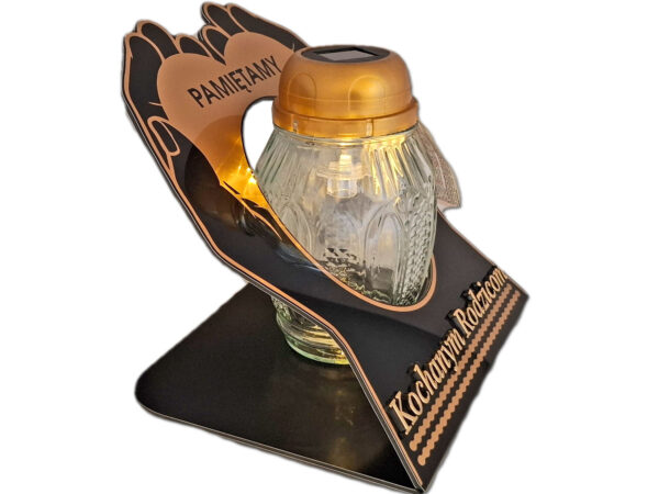 RODZICE RODZICOM ZNICZ LAMPION NA GRÓB SKOS DŁONIE SOLAR