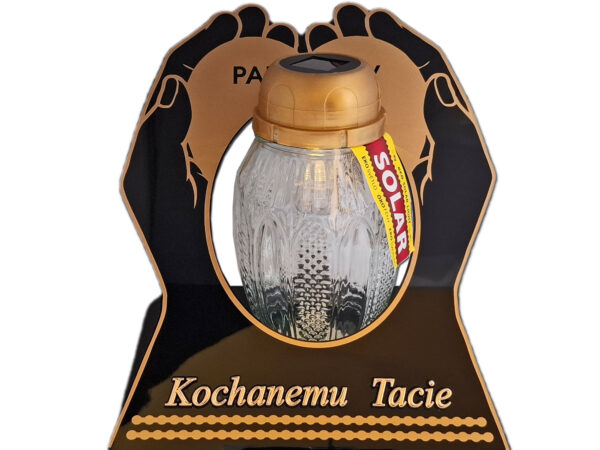 TATA TACIE ZNICZ LAMPION NA GRÓB SKOS DŁONIE SOLAR