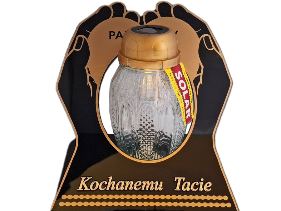 TATA TACIE ZNICZ LAMPION NA GRÓB SKOS DŁONIE SOLAR