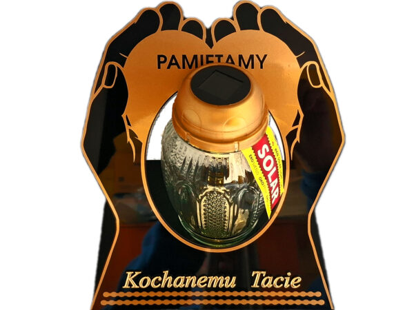 TATA TACIE ZNICZ LAMPION NA GRÓB SKOS DŁONIE SOLAR