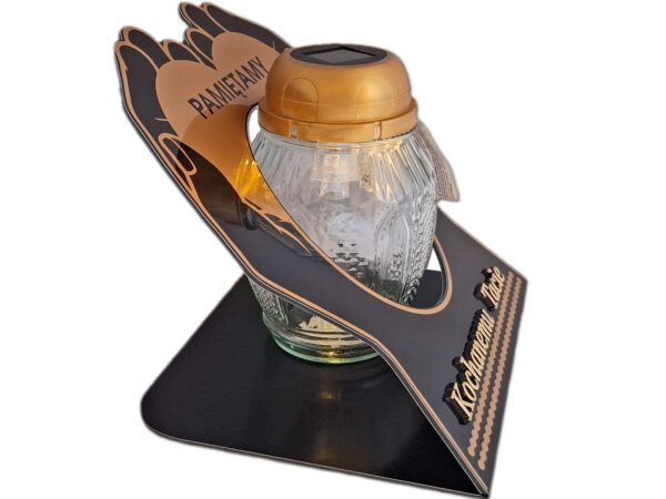 TATA TACIE ZNICZ LAMPION NA GRÓB SKOS DŁONIE SOLAR