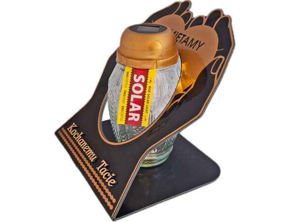 TATA TACIE ZNICZ LAMPION NA GRÓB SKOS DŁONIE SOLAR