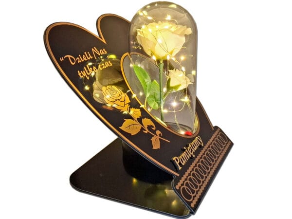 PAMIĘTAMY ZNICZ LAMPION NA GRÓB SKOS RÓŻA BIAŁA+LEDY