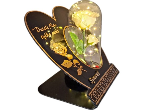 SYN SYNOWI ZNICZ LAMPION NA GRÓB SKOS RÓŻA BIAŁA+LEDY