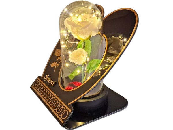 SYN SYNOWI ZNICZ LAMPION NA GRÓB SKOS RÓŻA BIAŁA+LEDY