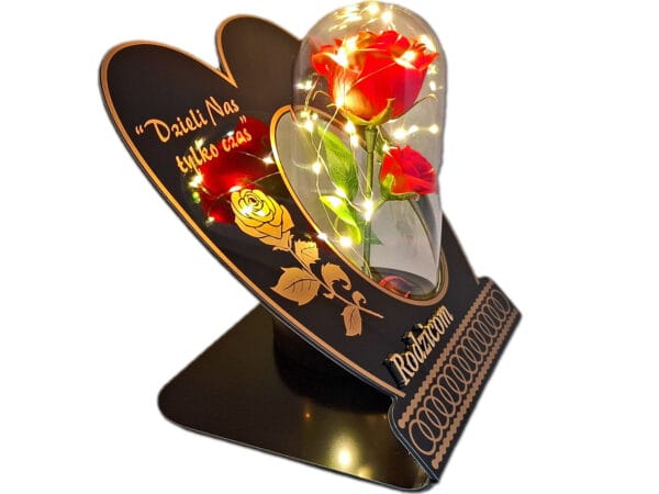 RODZICE RODZICOM ZNICZ LAMPION NA GRÓB SKOS RÓŻA CZERWONA+LEDY