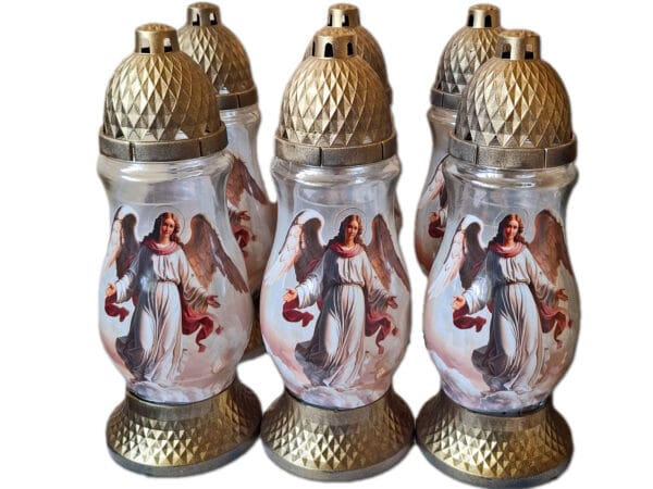 ZNICZ ZNICZE LAMPION NA GRÓB ZESTAW 6 SZTUK SL ANIOŁ +WKŁAD