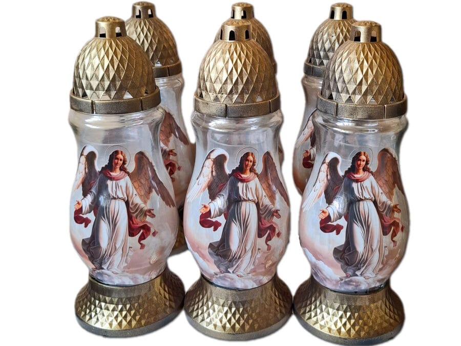 ZNICZ ZNICZE LAMPION NA GRÓB ZESTAW 6 SZTUK SL ANIOŁ +WKŁAD