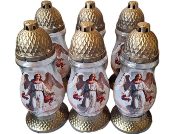 ZNICZ ZNICZE LAMPION NA GRÓB ZESTAW 6 SZTUK SL ANIOŁ +WKŁAD