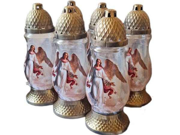 ZNICZ ZNICZE LAMPION NA GRÓB ZESTAW 6 SZTUK SL ANIOŁ +WKŁAD