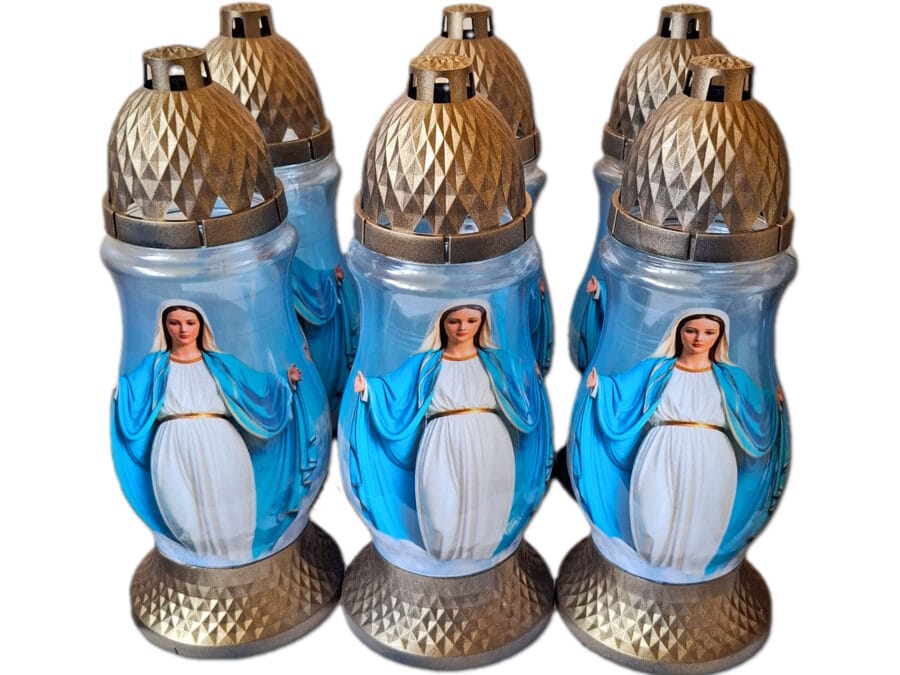 ZNICZ ZNICZE LAMPION NA GRÓB ZESTAW 6 SZTUK SL MARIA +WKŁAD