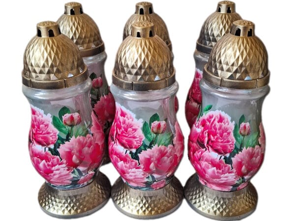 ZNICZ ZNICZE LAMPION NA GRÓB ZESTAW 6 SZTUK SL KWIAT +WKŁAD