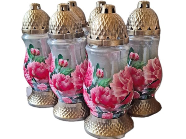 ZNICZ ZNICZE LAMPION NA GRÓB ZESTAW 6 SZTUK SL KWIAT +WKŁAD