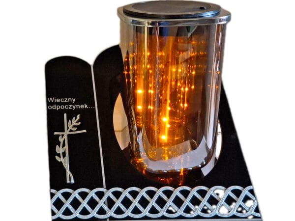 solar-3-D-sre-krzyz1.jpg SOLAR SOLARNY FOTOWOLTAICZNY ZNICZ LAMPION AKR TUBA 3D KRZYŻ SREBRO