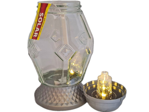 SOLAR SOLARNY ZNICZ LAMPION NA GRÓB 4100 SREBRO