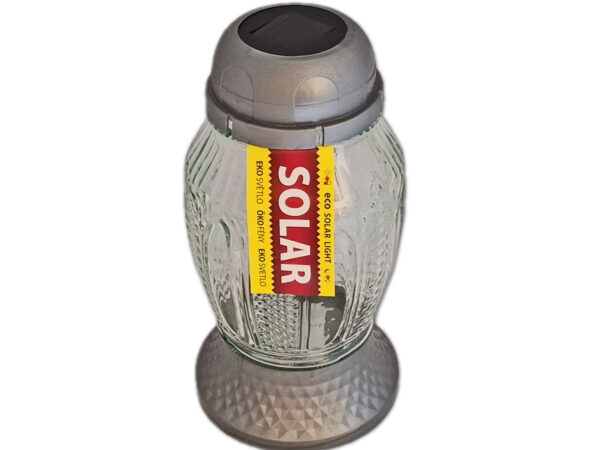 SOLARNY SOLAR ZNICZ ZNICZE LAMPION NA GRÓB 5560 SREBRO