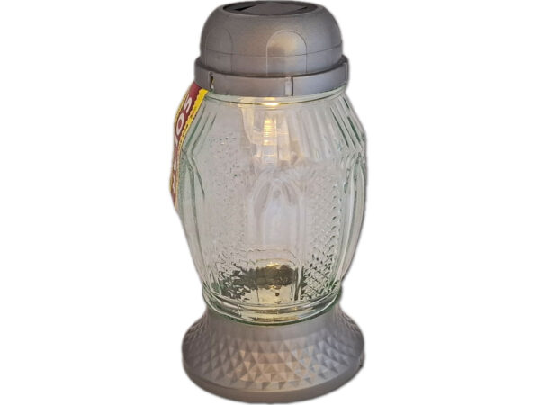 SOLARNY SOLAR ZNICZ ZNICZE LAMPION NA GRÓB 5560 SREBRO