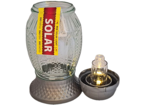 SOLARNY SOLAR ZNICZ ZNICZE LAMPION NA GRÓB 5560 SREBRO