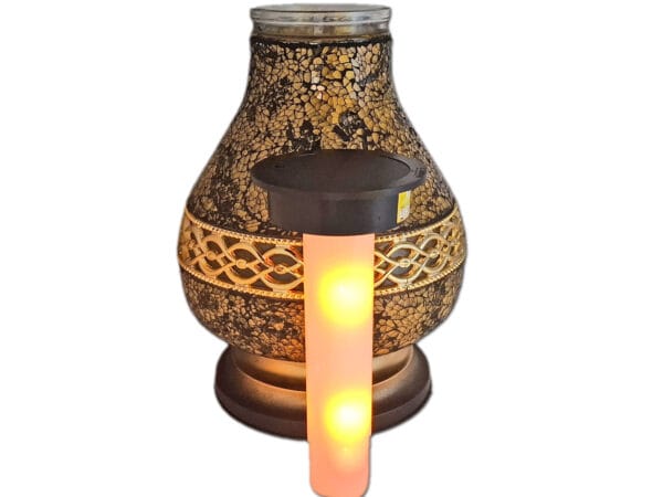 solar-karaf-pasek-zl3.jpg SOLAR SOLARNY ZNICZ LAMPION NA GRÓB KARAFA PASEK ZŁOTO-CZARNA