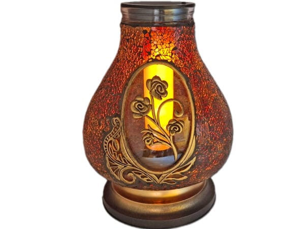 solar-karaf-roza-braz1.jpg SOLAR SOLARNY ZNICZ LAMPION NA GRÓB KARAFA RÓŻA BRĄZOWA