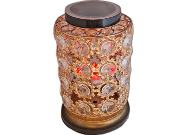 SOLAR SOLARNY FOTOWOLTAICZNY ZNICZ LAMPION NA GRÓB WLC VIP ZŁOTO