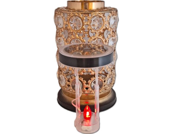 SOLAR SOLARNY FOTOWOLTAICZNY ZNICZ LAMPION NA GRÓB WLC VIP ZŁOTO