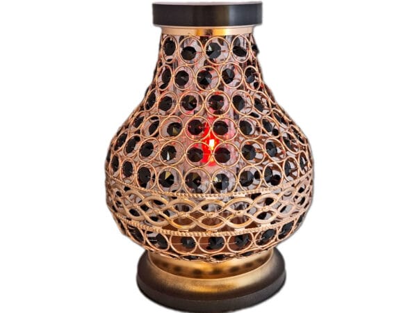 SOLAR SOLARNY FOTOWOLTAICZNY ZNICZ LAMPION NA GRÓB KARAFA VIP ZŁOTO-CZARNA