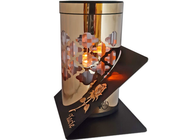 TATA TACIE ZNICZ LAMPION SOLARNY SOLAR FOTOWOLTAICZNY TUBA RÓŻA ZŁOTO