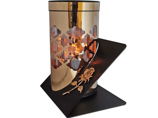 ZNICZ LAMPION SOLARNY SOLAR FOTOWOLTAICZNY TUBA RÓŻA ZŁOTO