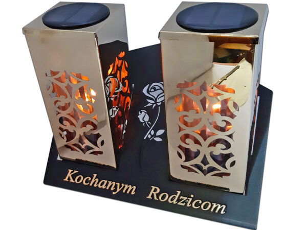 RODZICE RODZICOM ZNICZ SOLARNY SOLAR FOTOWOLTAICZNY DUET TUBA ZŁOTO