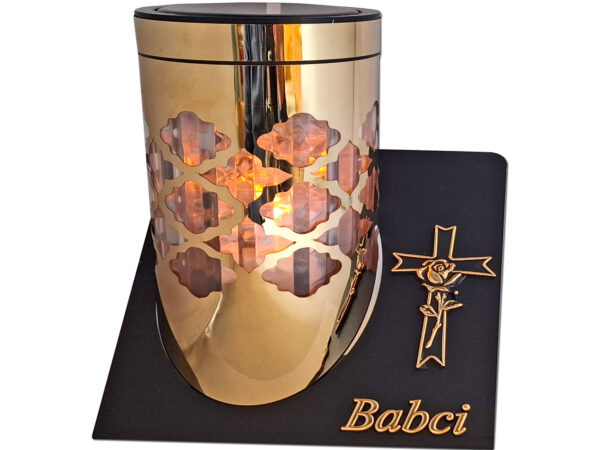 BABCIA BABCI ZNICZ LAMPION SOLARNY SOLAR FOTOWOLTAICZNY TUBA KRZYŻ