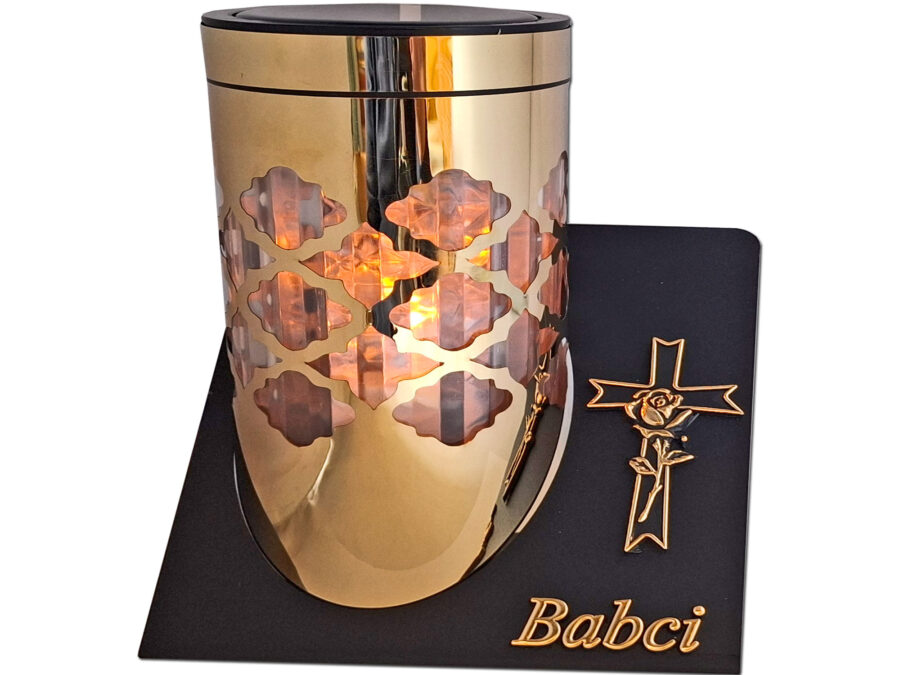 BABCIA BABCI ZNICZ LAMPION SOLARNY SOLAR FOTOWOLTAICZNY TUBA KRZYŻ