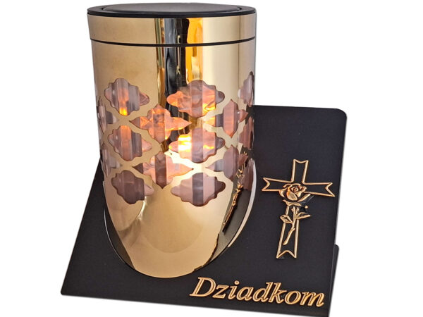 DZIADKOM DZIADKI ZNICZ LAMPION SOLARNY SOLAR FOTOWOLTAICZNY TUBA KRZYŻ