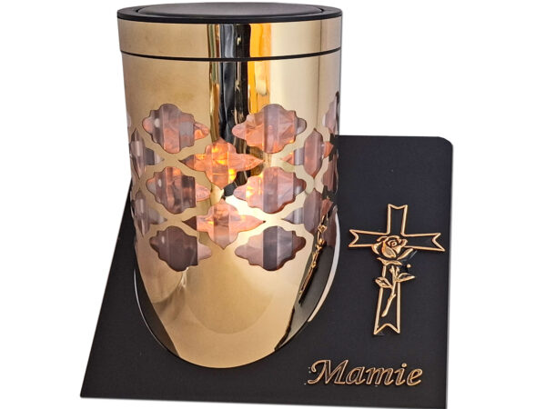 MAMA MAMIE ZNICZ LAMPION SOLARNY SOLAR FOTOWOLTAICZNY TUBA KRZYŻ