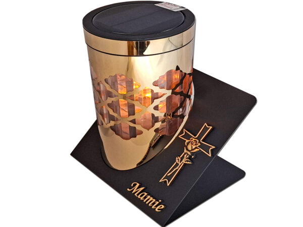 MAMA MAMIE ZNICZ LAMPION SOLARNY SOLAR FOTOWOLTAICZNY TUBA KRZYŻ