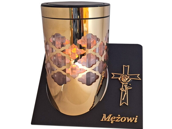 MĄŻ MĘŻOWI ZNICZ LAMPION SOLARNY SOLAR FOTOWOLTAICZNY TUBA KRZYŻ