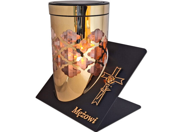 MĄŻ MĘŻOWI ZNICZ LAMPION SOLARNY SOLAR FOTOWOLTAICZNY TUBA KRZYŻ