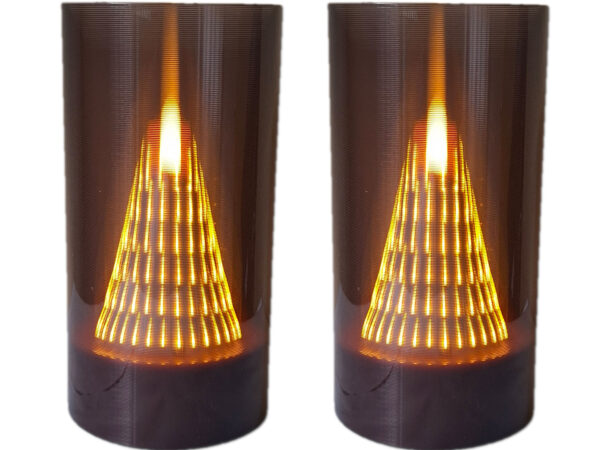 WKŁAD WKŁADY DO ZNICZY STOŻEK WULKAN ZESTAW 2 SZTUKI BIAŁY+BATERIE