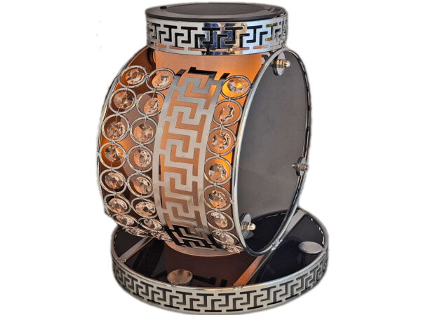 SYN SYNOWI SOLAR FOTOWOLTAICZNY ZNICZ LAMPION VIP KOŁO SREBRNO-BIA