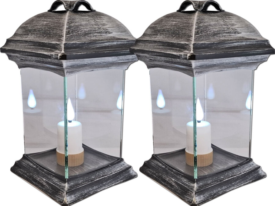 szkatu-sr-glad-wk-podw3.jpg ZNICZ LAMPION NA GRÓB ZESTAW 2 SZTUKI KATEDRA SZKŁO GŁADKA SREBRO +WKŁADY