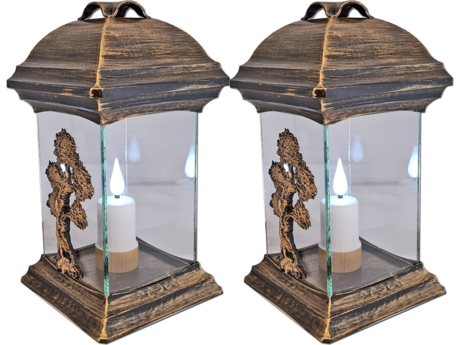 szkatu-zl-drz-wk-podw3.jpg ZNICZ LAMPION NA GRÓB ZESTAW 2 SZTUKI KATEDRA SZKŁO DRZEWO ZŁOTO +WKŁADY