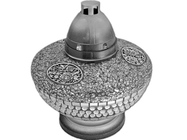 ZNICZ ZNICZE LAMPION NA GRÓB UFO KORAL SREBRO+WKŁADY