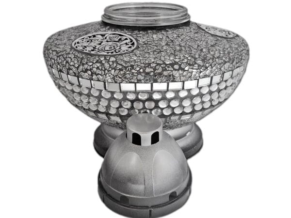 ZNICZ ZNICZE LAMPION NA GRÓB UFO KORAL SREBRO+WKŁADY