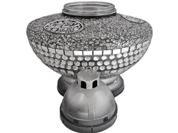 ZNICZ ZNICZE LAMPION NA GRÓB UFO KORAL SREBRO+WKŁADY