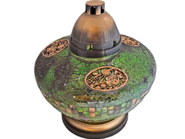 ZNICZ ZNICZE LAMPION NA GRÓB UFO ZIELONY+WKŁADY