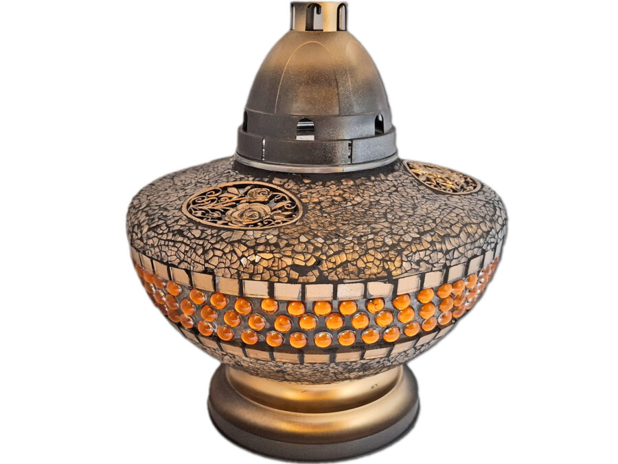 ZNICZ ZNICZE LAMPION NA GRÓB UFO KORAL ZŁOTO+WKŁADY