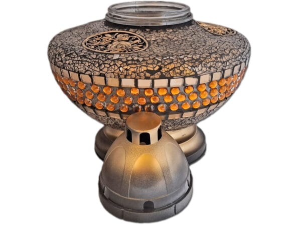 ZNICZ ZNICZE LAMPION NA GRÓB UFO KORAL ZŁOTO+WKŁADY