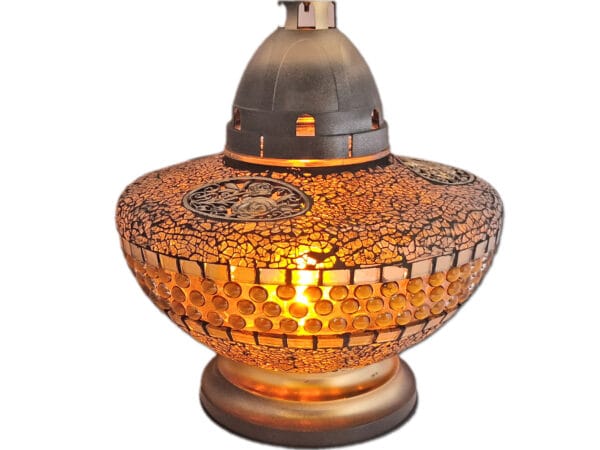 ZNICZ ZNICZE LAMPION NA GRÓB UFO KORAL ZŁOTO+WKŁADY